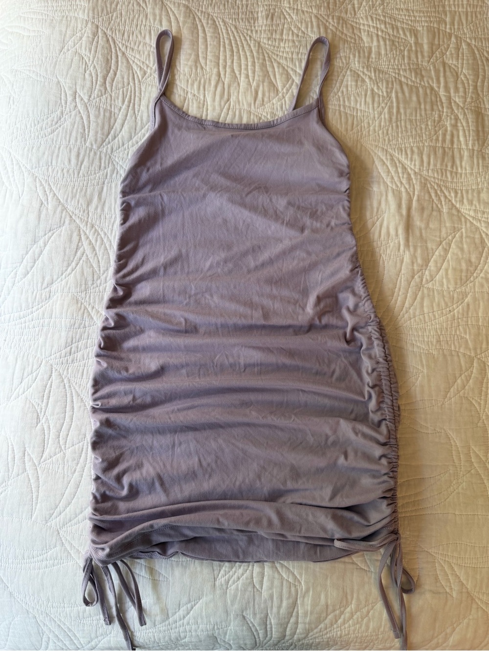 Ruched Spaghetti-Strap Mini Dress in Lavender - Women